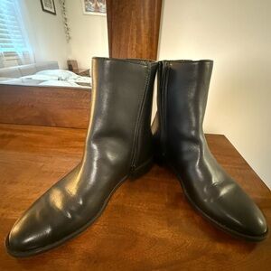 Elegant Black Leather Ankle Boots